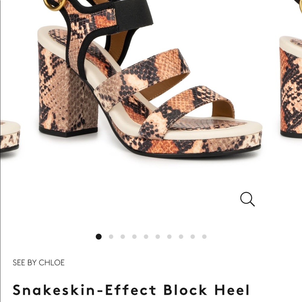 Snakeskin Effect Block Heel See By Chloe Sz 37 - Picture 7 of 7